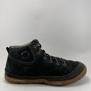 Cushe Staycation Mid Boots Mens Size 11 Black Suede Leather Lace-Up Comfort